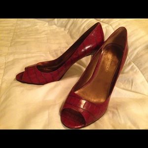 Red and. Black peep toe heels